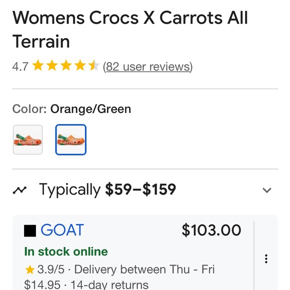 NWT! RARE! CROCS x CARROTS All-Terrain Clog- Men’s 9 / Women’s 11 - Picture 11 of 11